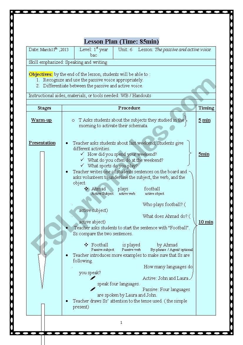 The passive voice worksheet