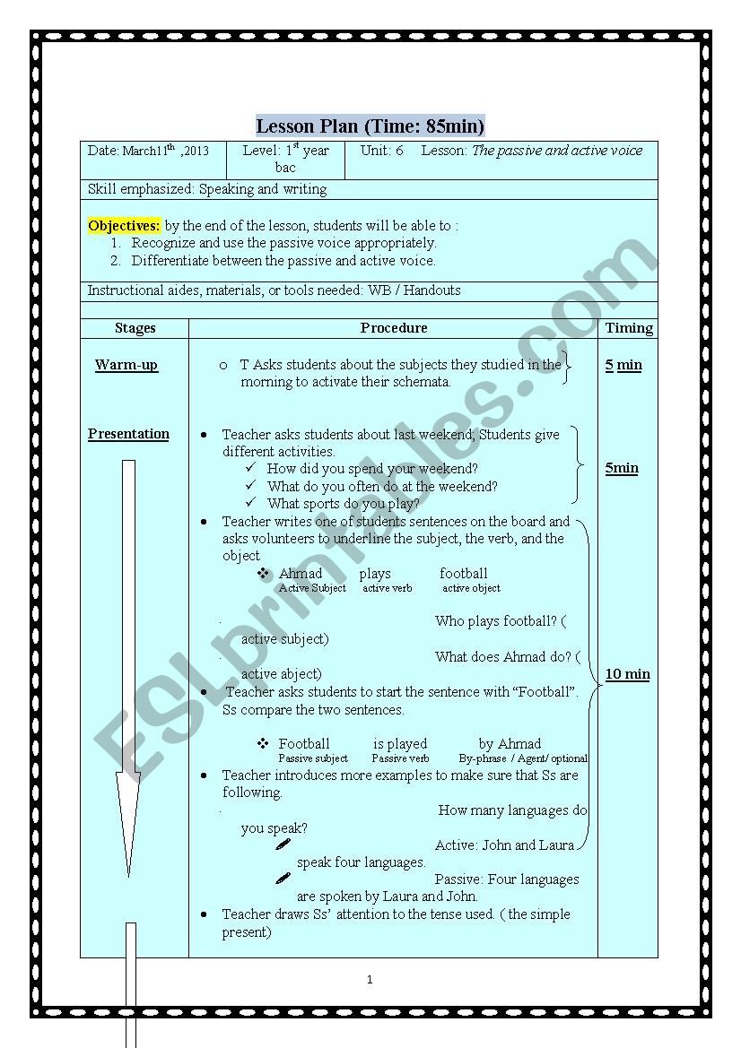 The passive voice worksheet