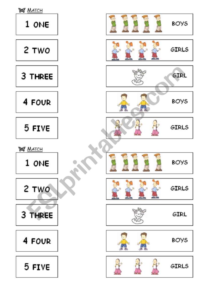 Numbers-boy-girl worksheet