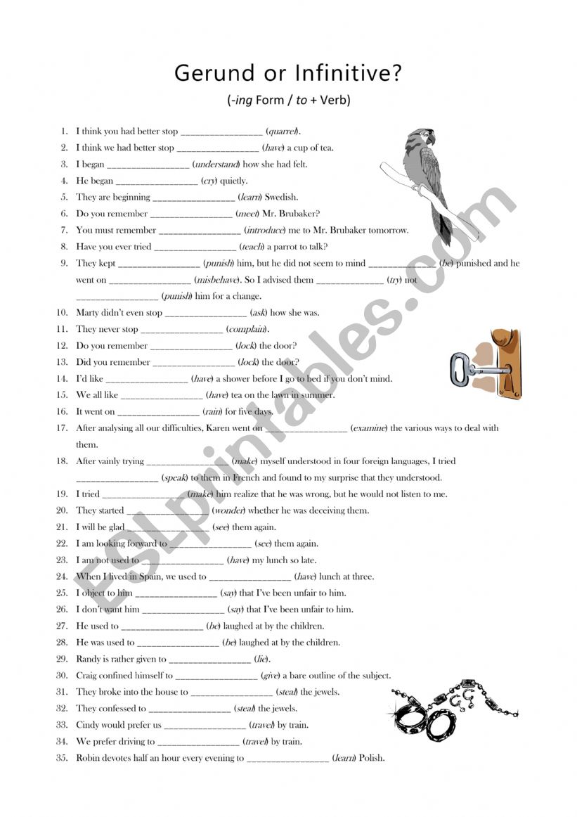 Gerunds or Infinitives? (British)