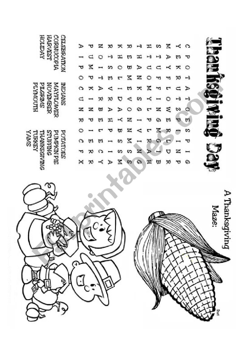 Thanksgiving worksheet