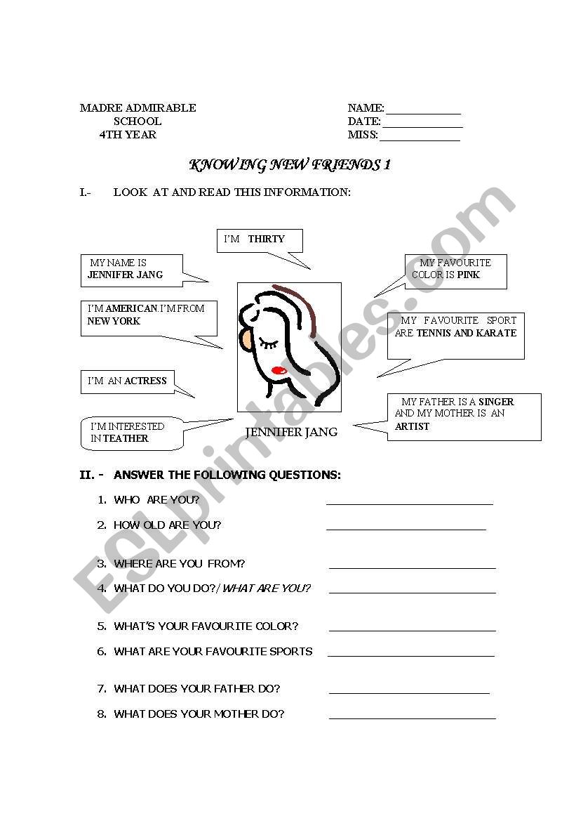 whatÂ´s her job? worksheet