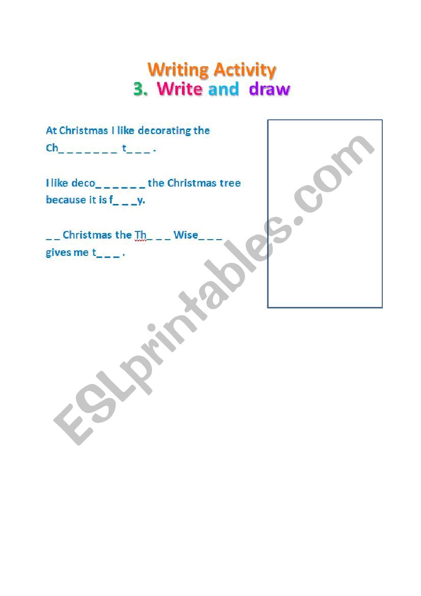 Christmas Writing worksheet