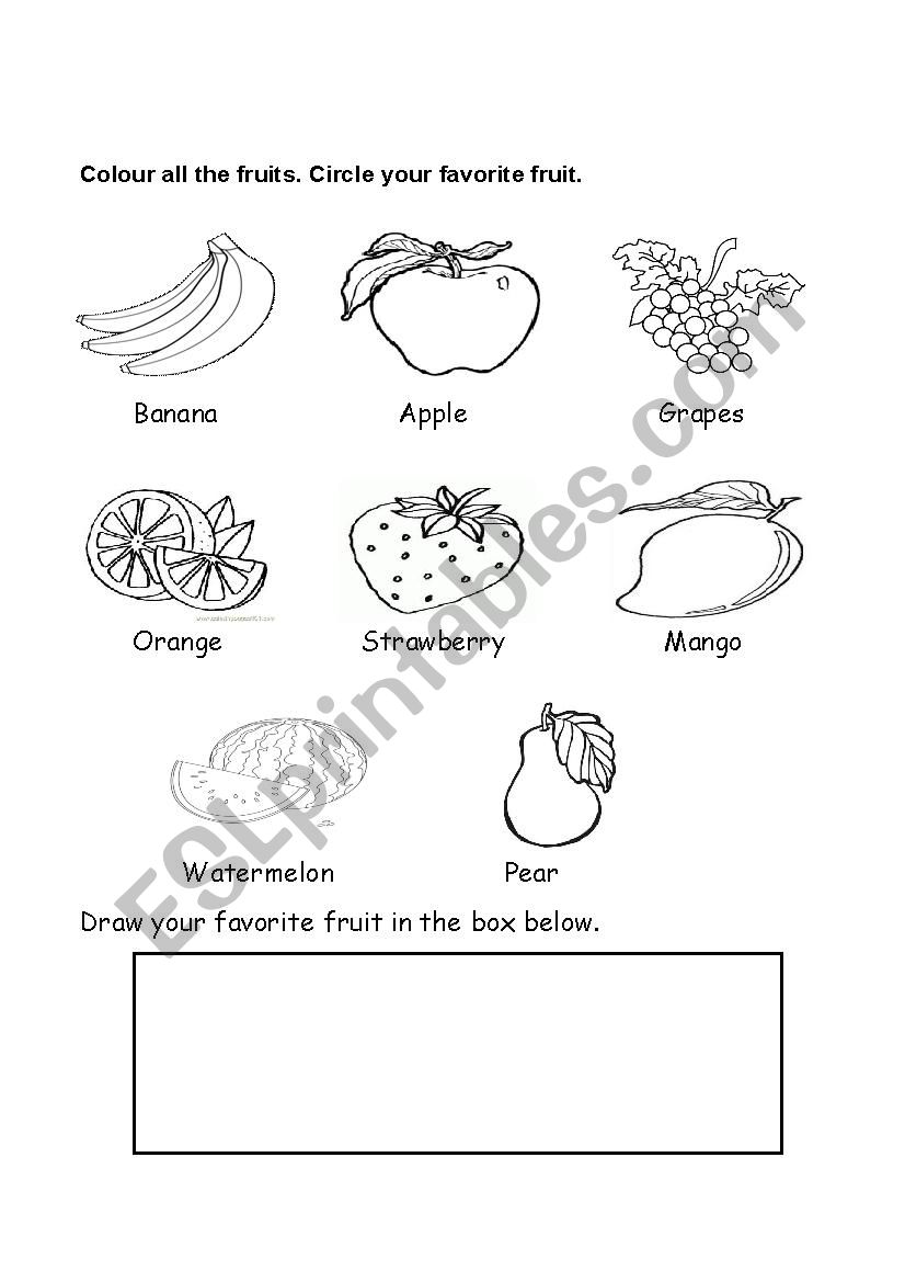 Healthy Food: FRUITS worksheet