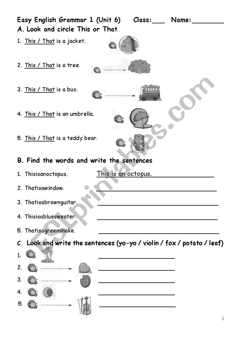 The prons worksheet