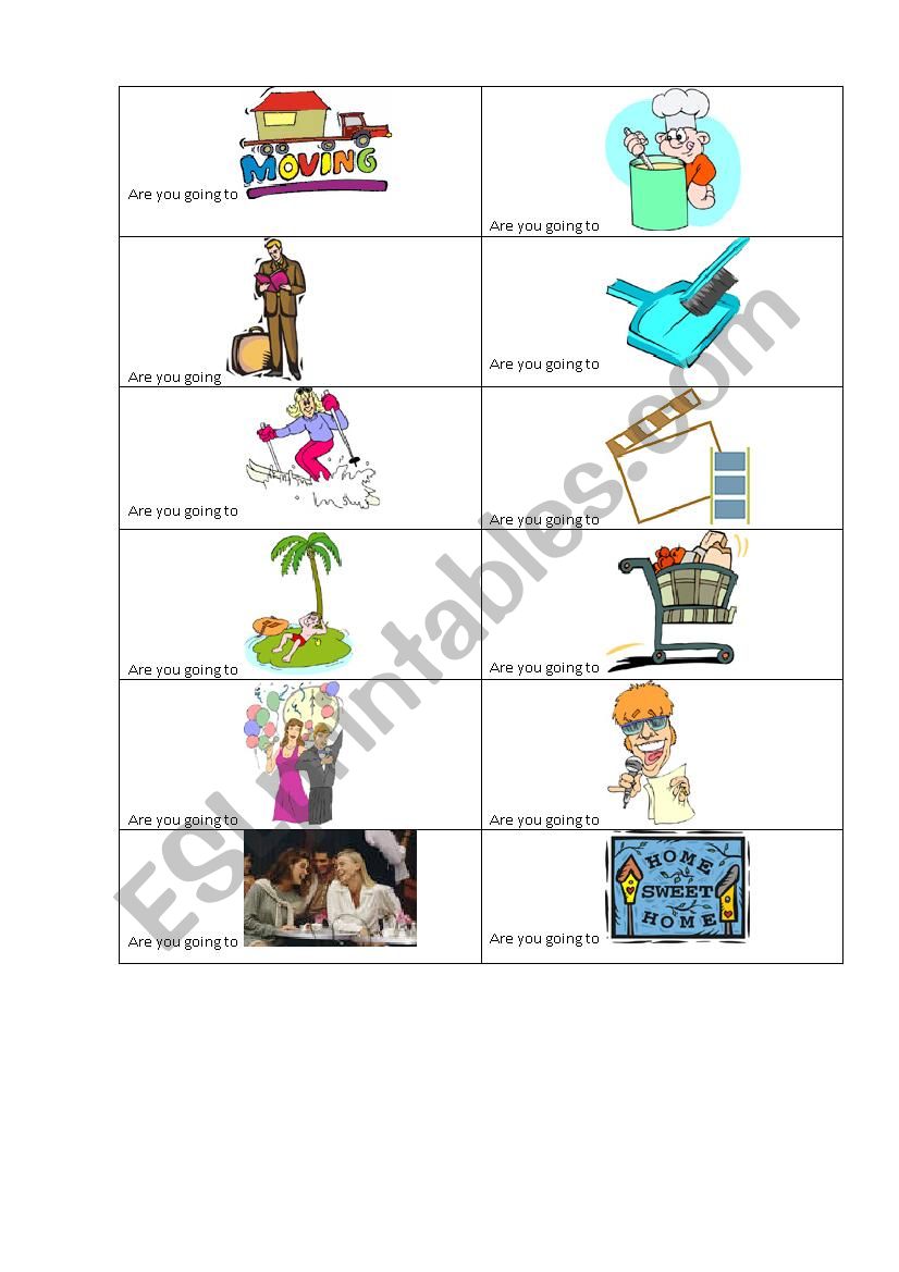 Are you going to ...? worksheet