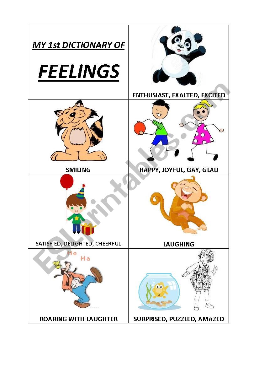 mini book feelings (adjectives) + exercises