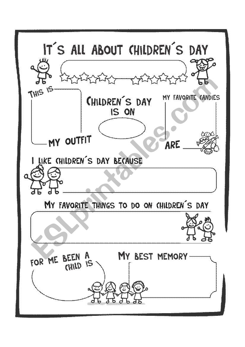 Its all about childrens day worksheet