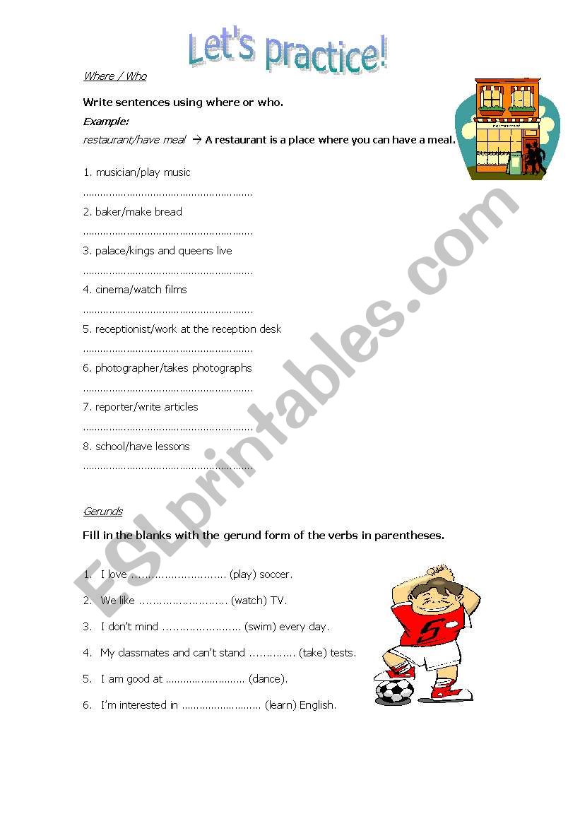 Lets practice! - page 2 worksheet