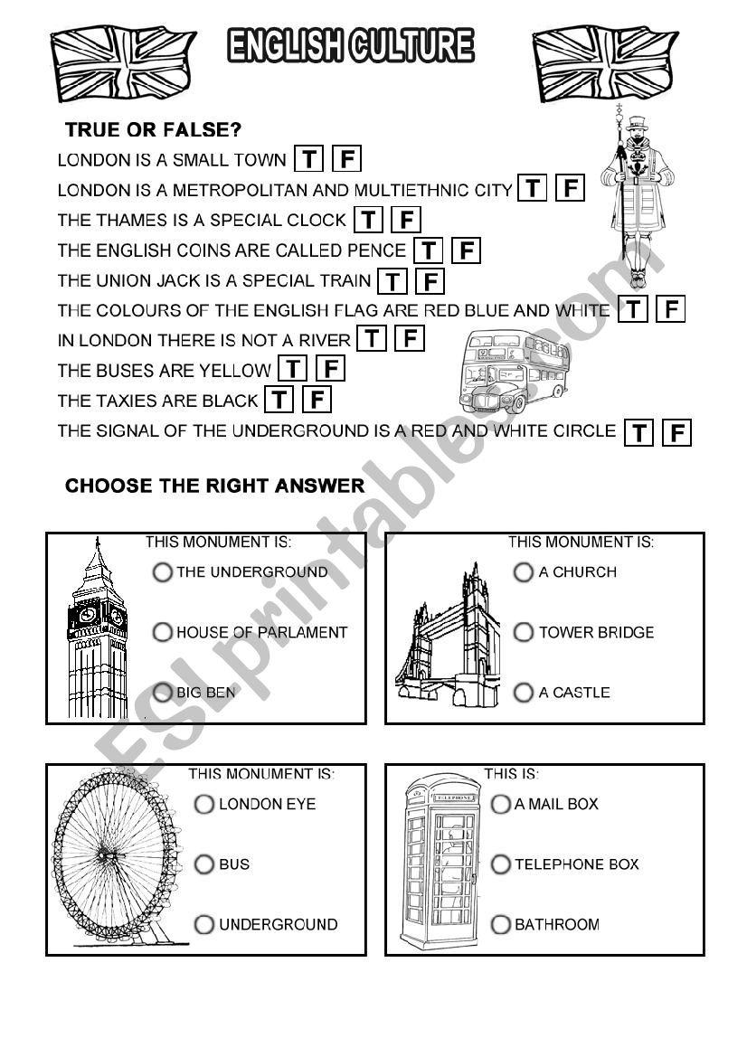 Walking in London worksheet