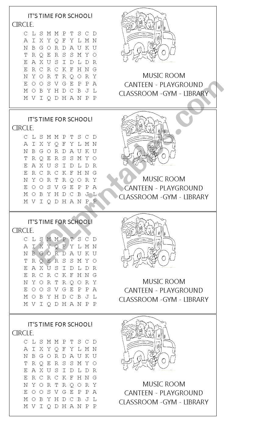 School places worksheet