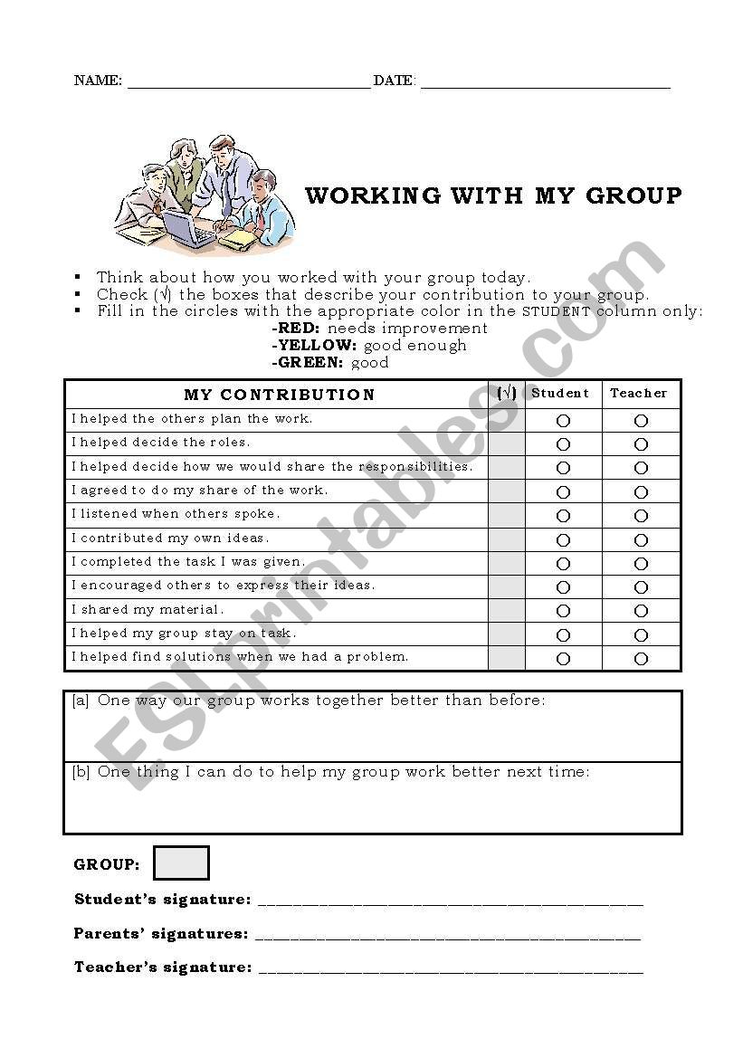 SELF-EVALUATION GRID (plus teacher comments)