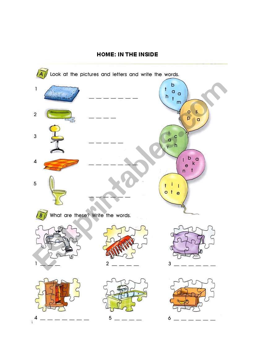 Home: In the inside worksheet