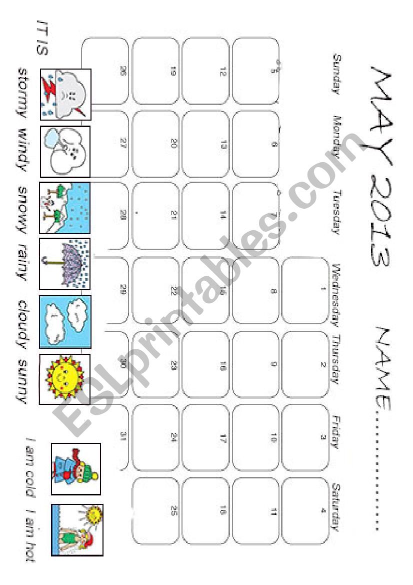 May Weather worksheet