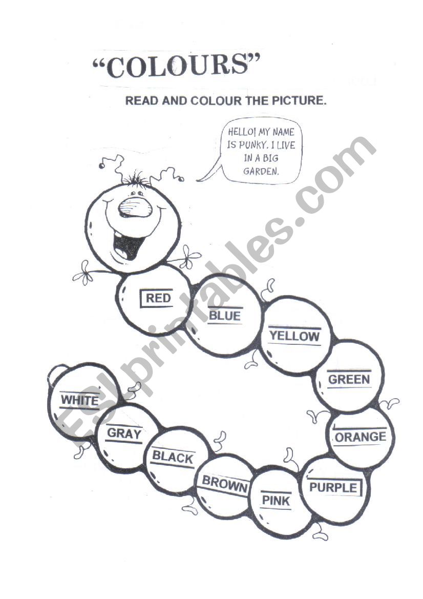 colours worksheet