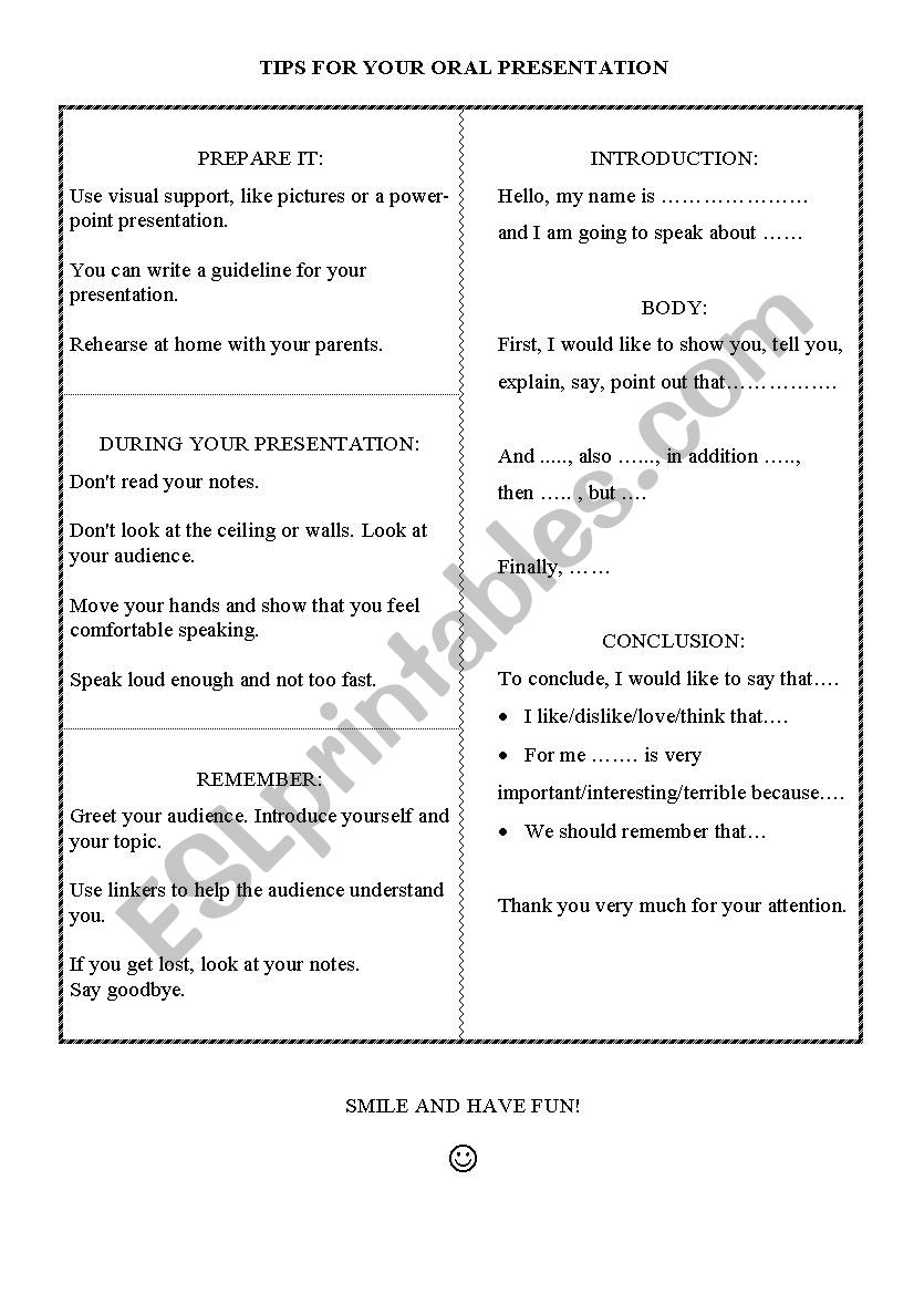 oral presentation topics for students