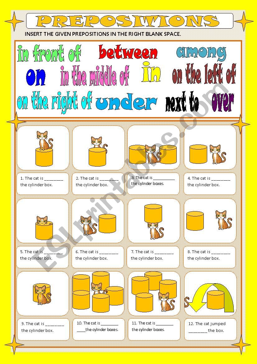 Prepositions worksheet