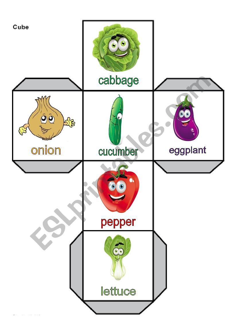 Vegetable Cube 2 worksheet