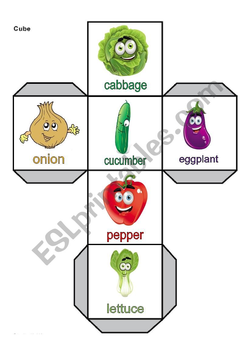 Vegetable Cube 2 worksheet