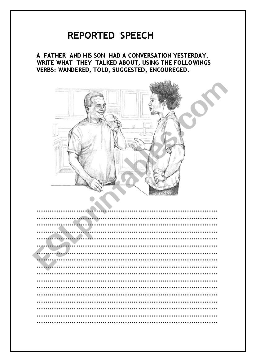 REPORTED SPEECH. worksheet