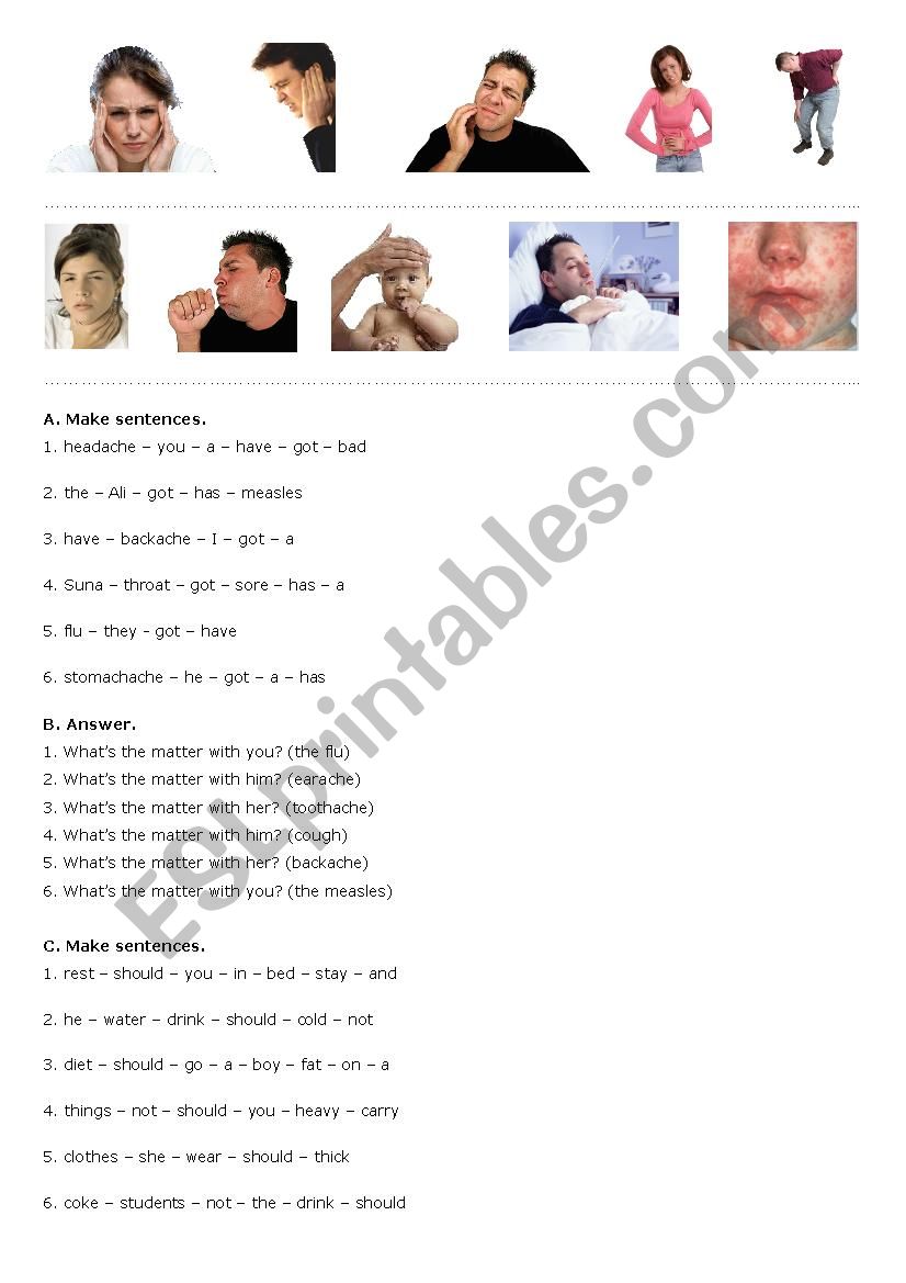 health worksheet