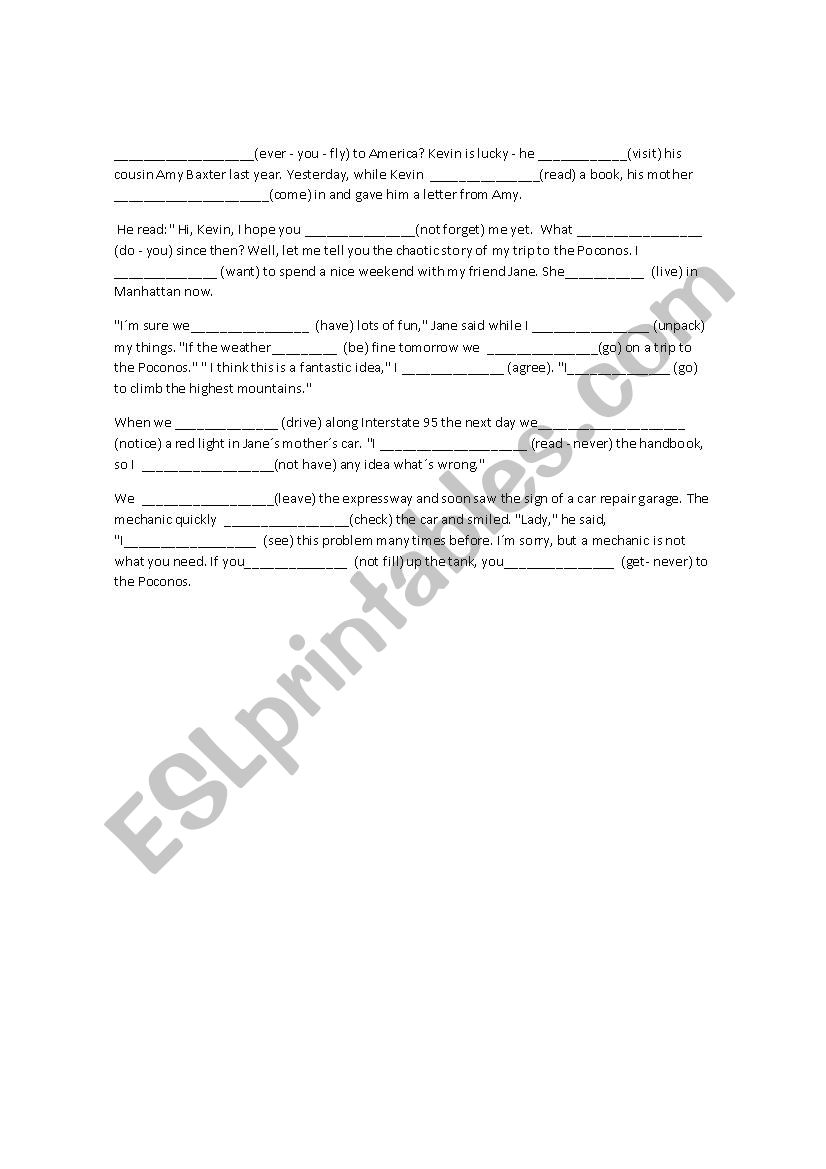 mixed tenses worksheet