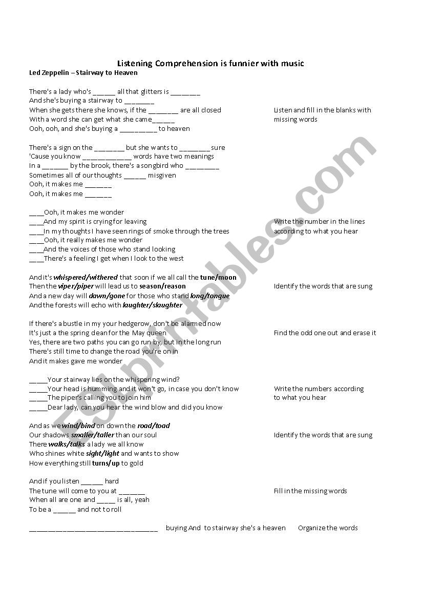 Listening Practice worksheet