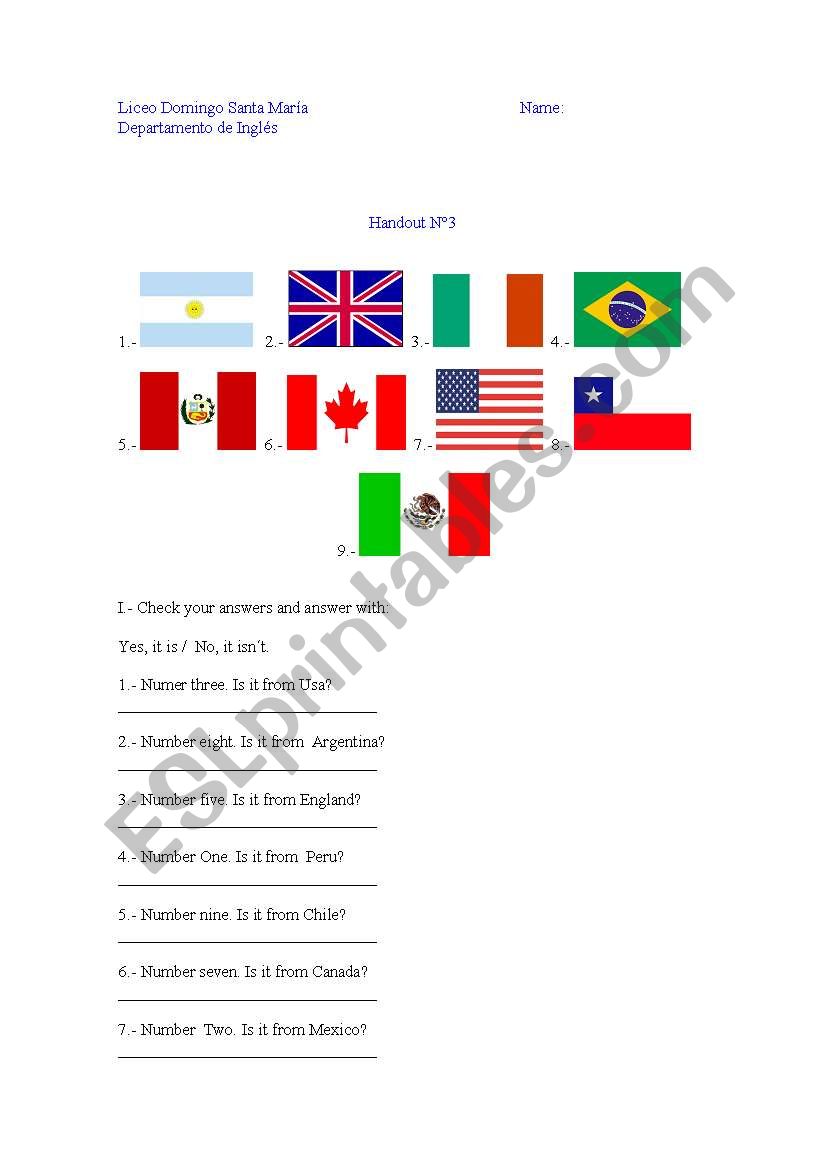 Nationality worksheet