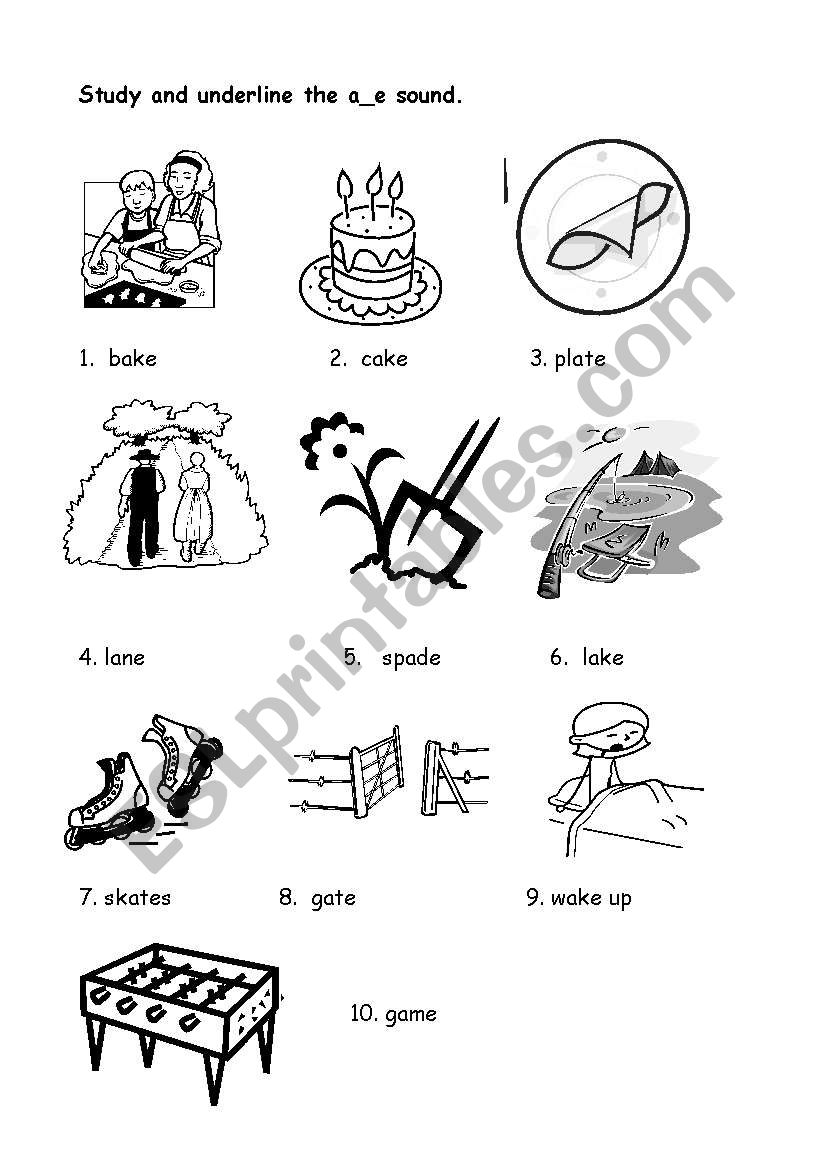 Long a words (a_e) worksheet