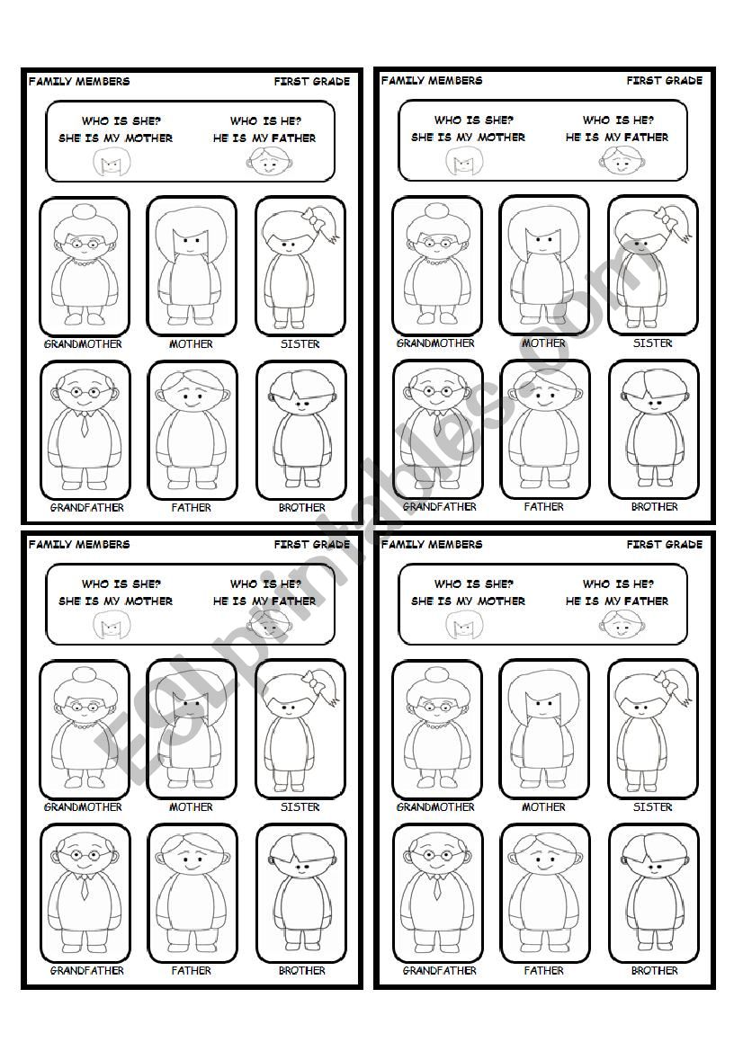 FAMILY MEMBERS worksheet