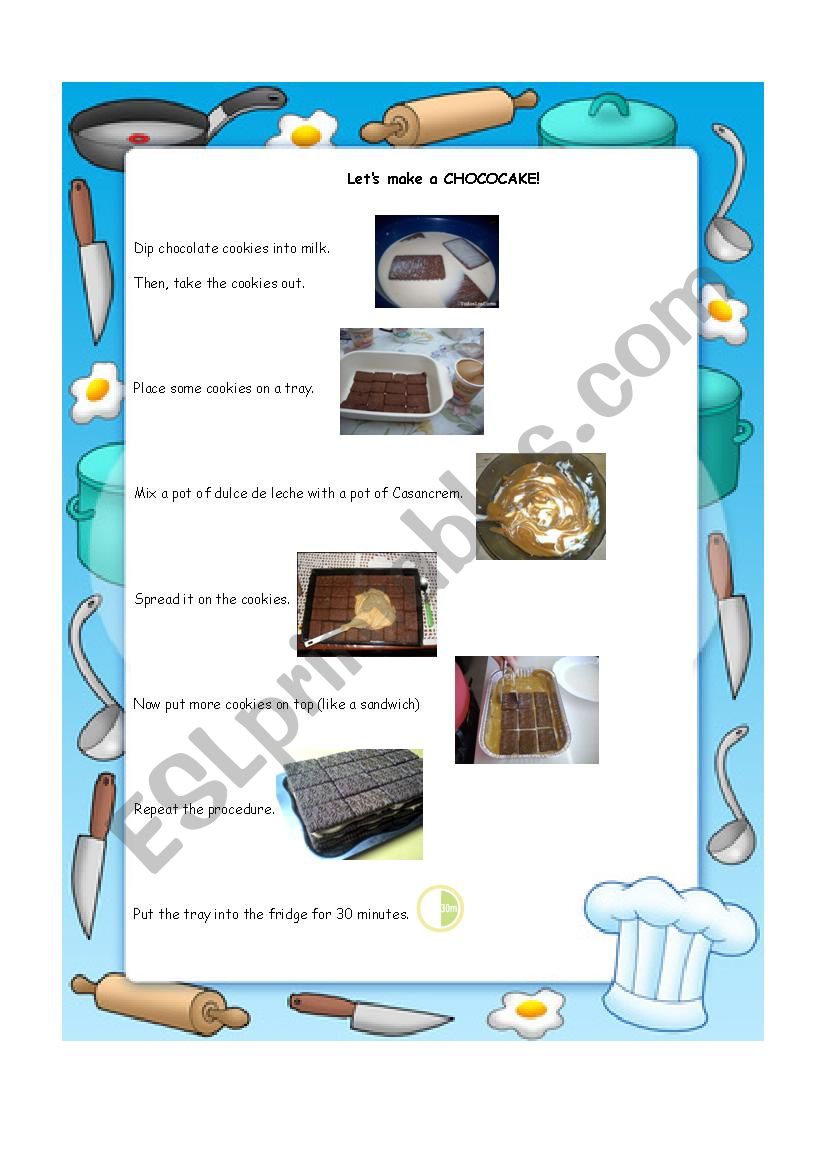 Recipe CHOCOCAKE worksheet