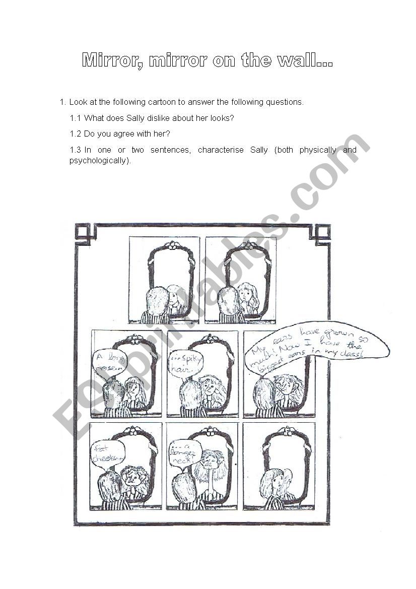 Mirror, mirror, on the wall worksheet