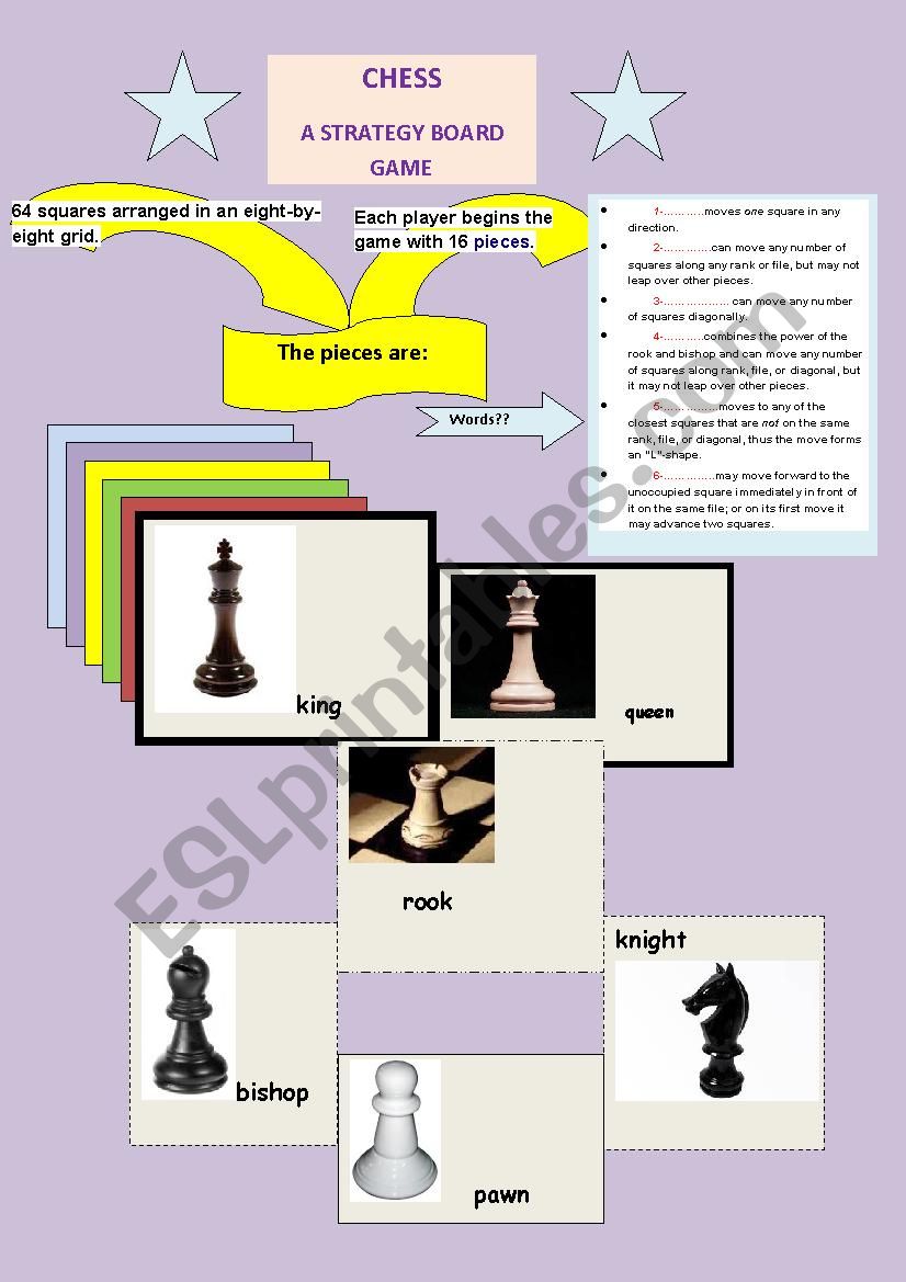 CHESS/ A board game worksheet