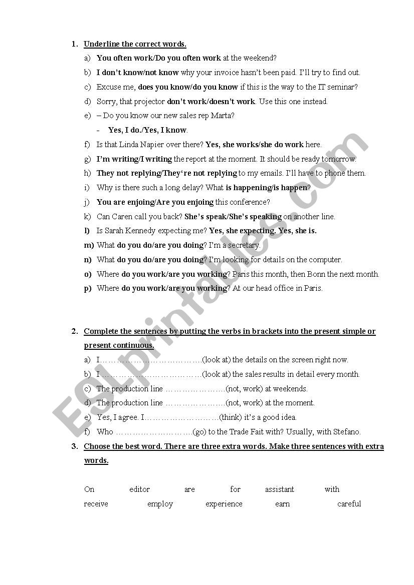 Test worksheet