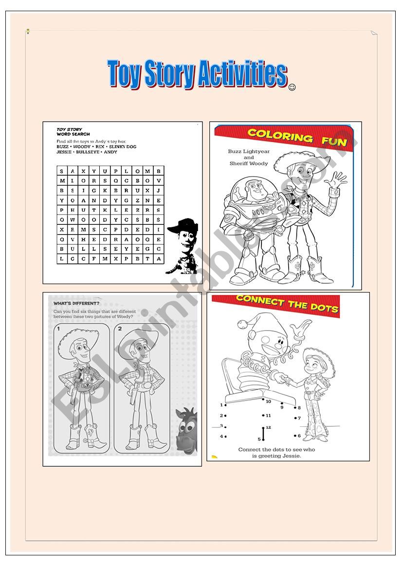 Toy Story worksheet