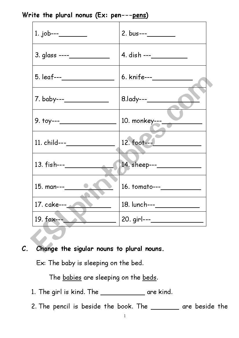 grammar test worksheet