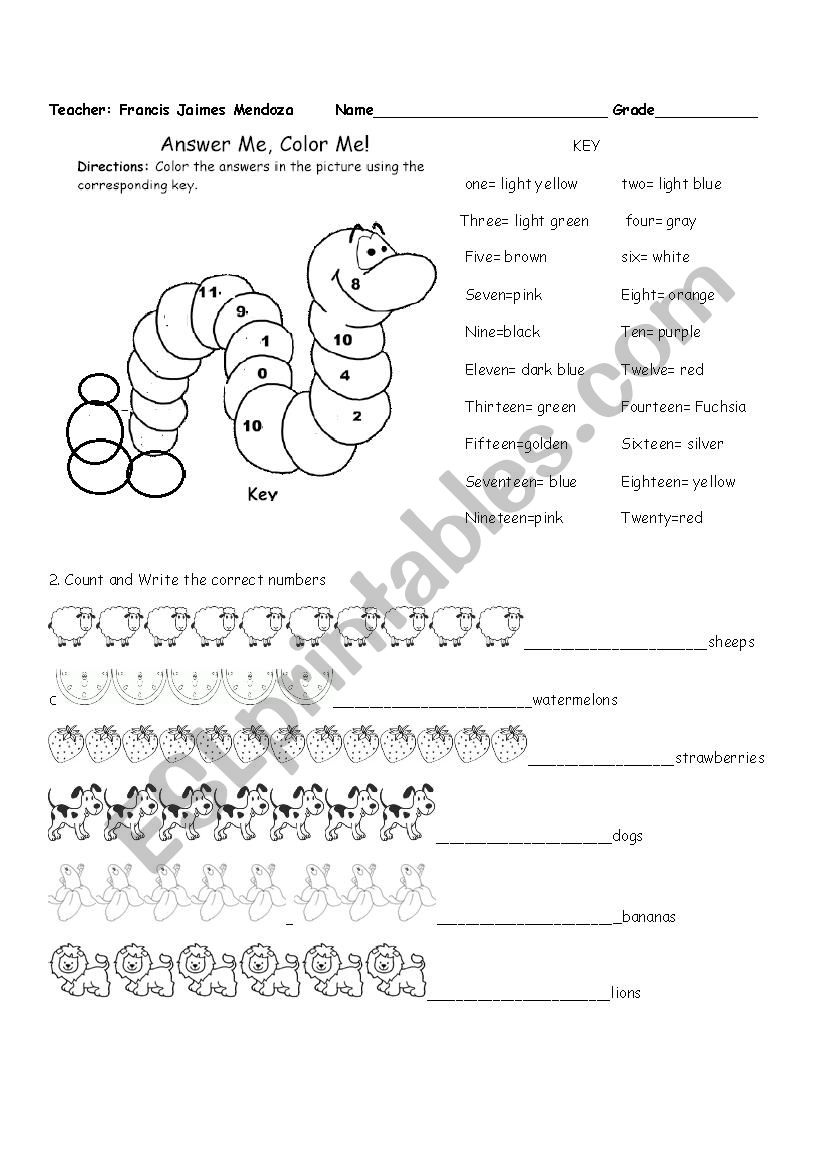 funny numbers worksheet