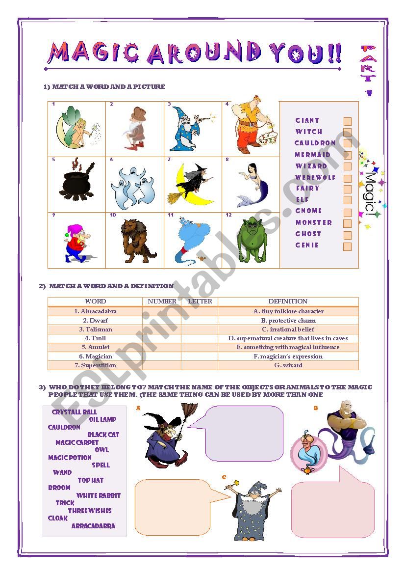 MAGIC AROUND YOU - PART 1 worksheet