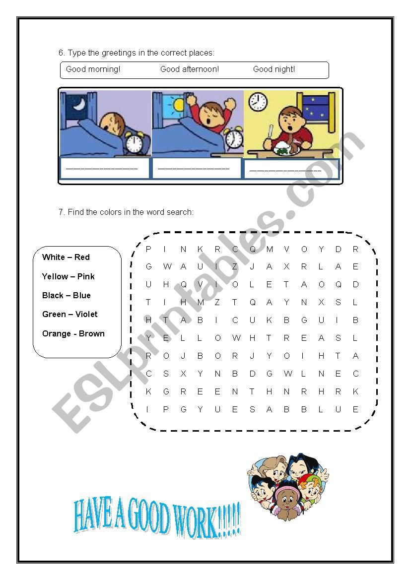 test worksheet