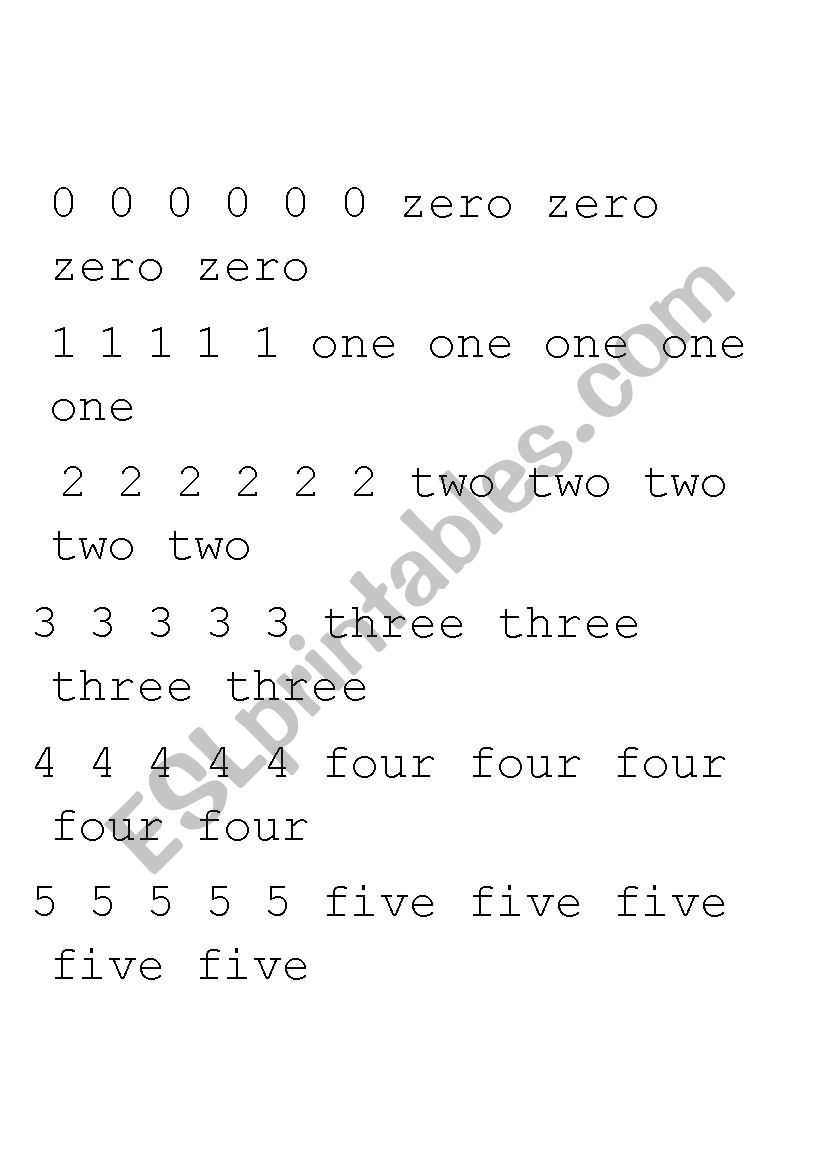 Numbers 1-20 worksheet