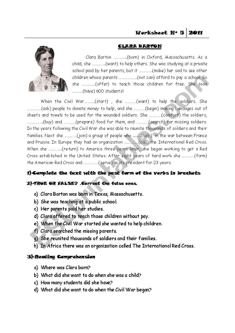 Clara Barton worksheet