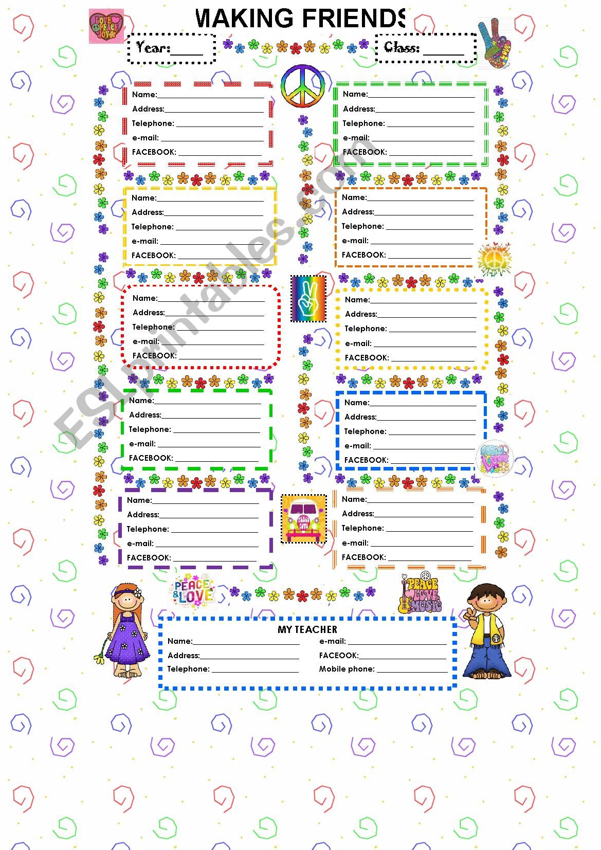 MAKING FRIENDS worksheet