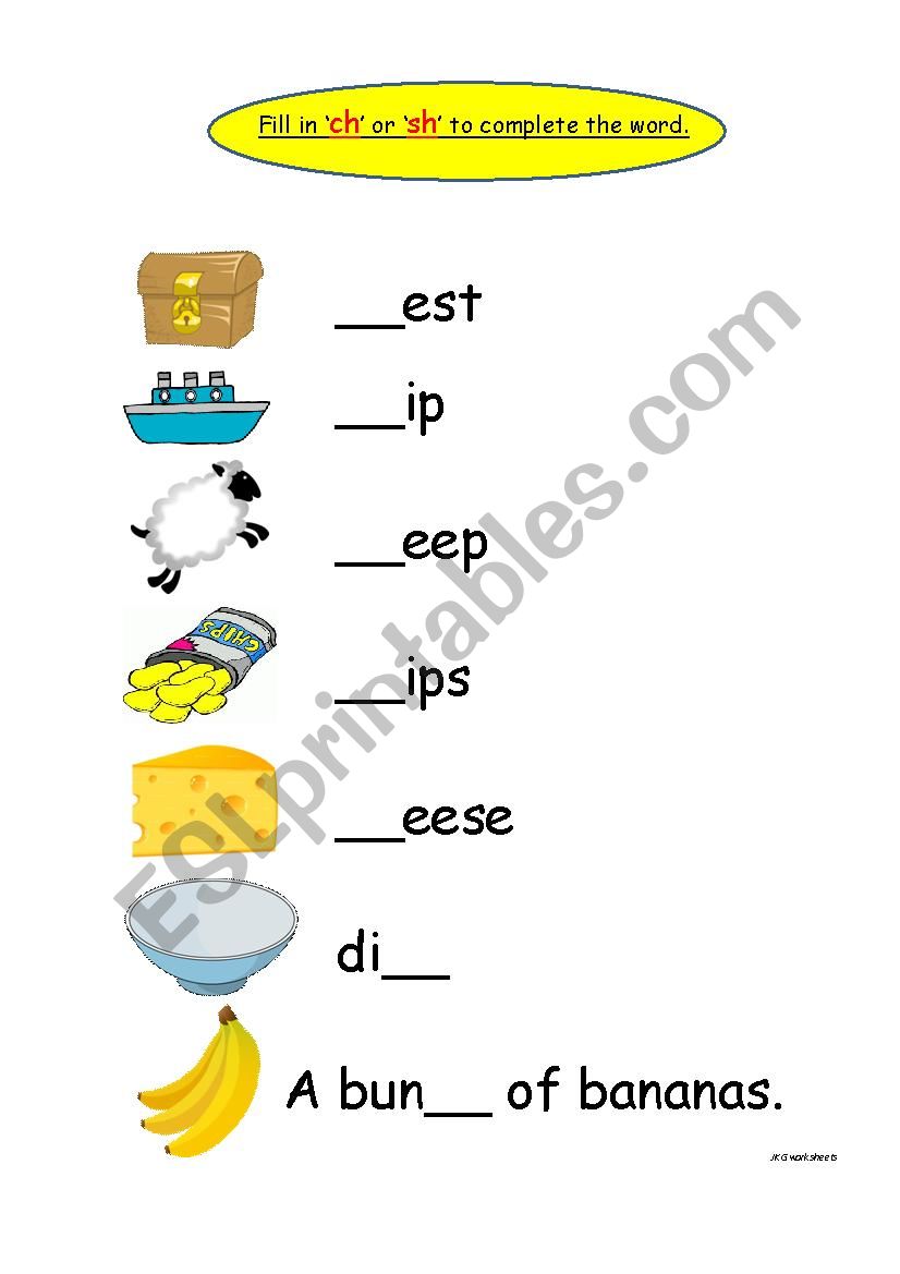 ch and sh worksheet worksheet