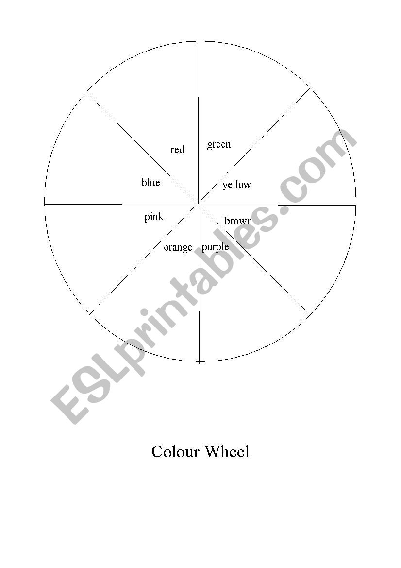 Colour wheel worksheet