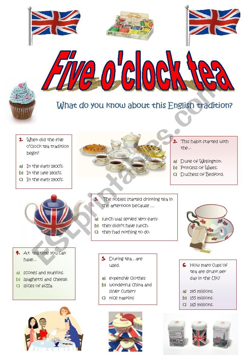 ANYONE FOR TEA? - a quiz on 