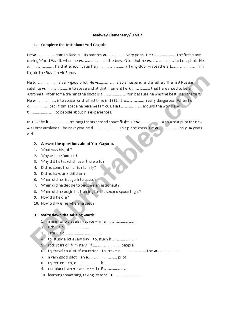 Simple Past Tense worksheet