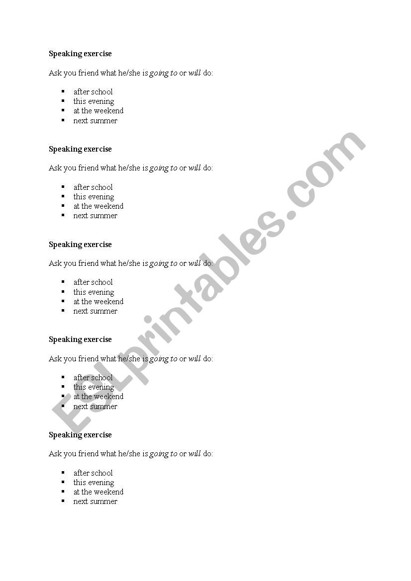 speaking activity present perfect