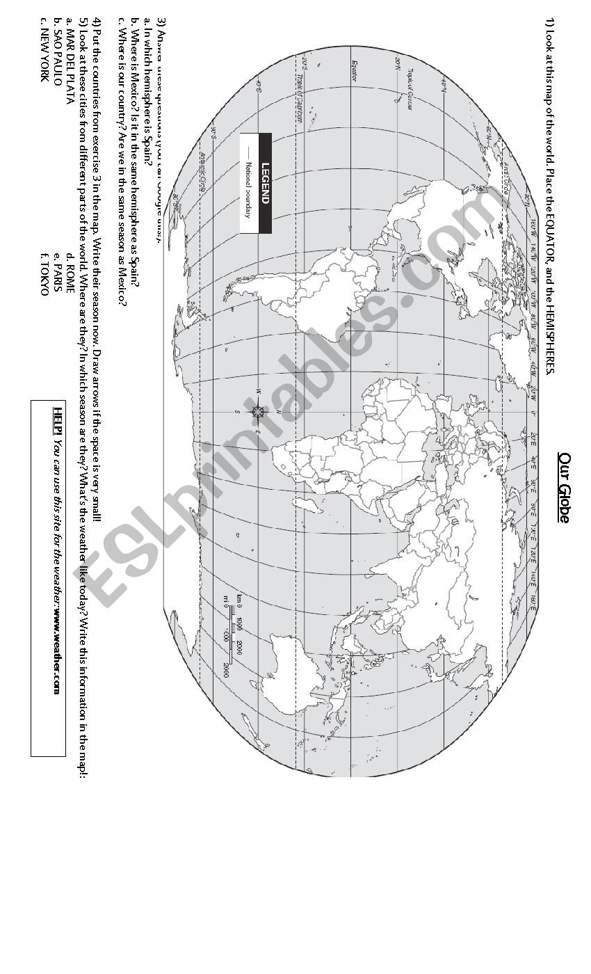 Our Globe - Online Search worksheet