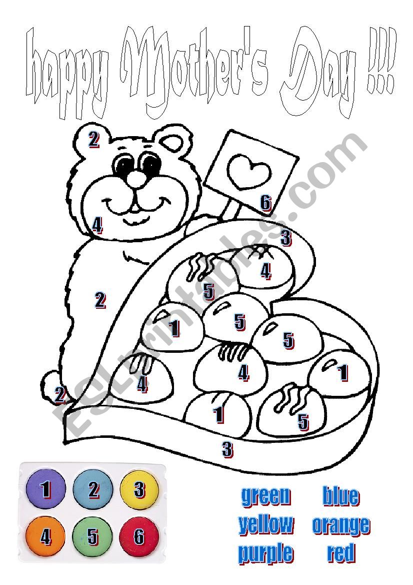 Mothers Day colouring page  worksheet