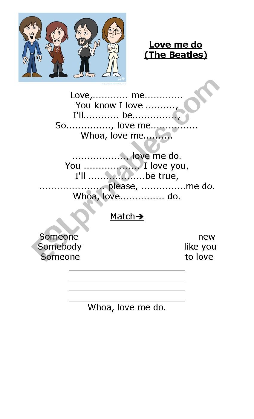 love me do- the beatles worksheet
